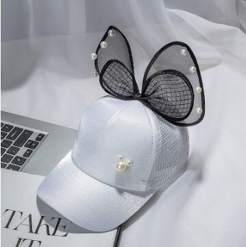 Maershei børn baseball kasket perle net cap casquette pige kasketter snapback: Hvid
