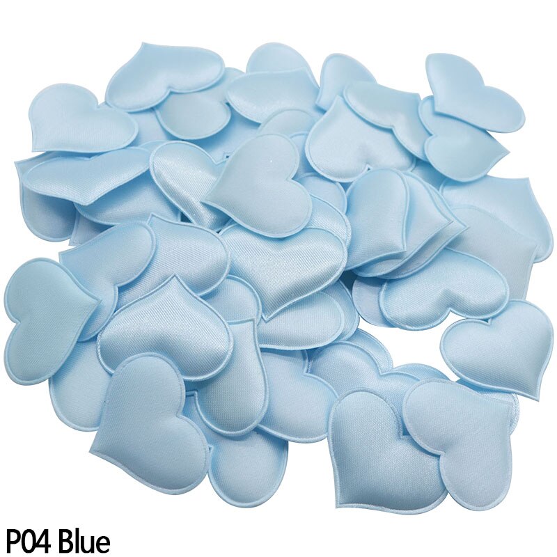 100 pçs coração tecido confetes decoração de mesa de casamento confetes pequeno amor coração pétala diy artesanato feliz aniversário festa suprimentos: Blue