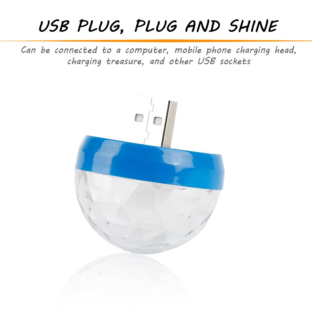 Lumière USB Portable pour moto, voiture, téléphone Portable, lumières Disco, scène, réunion de famille, boule magique, fête, Club, lampe automobile