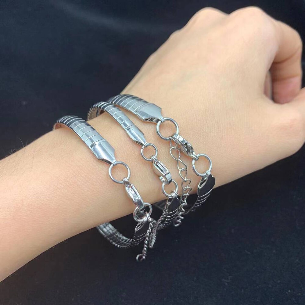 Stainless Steel Women Bracelet 4MM 6MM 8MM Choker Torques Jewelry Snake Bracelets For Girls: silver 6mm