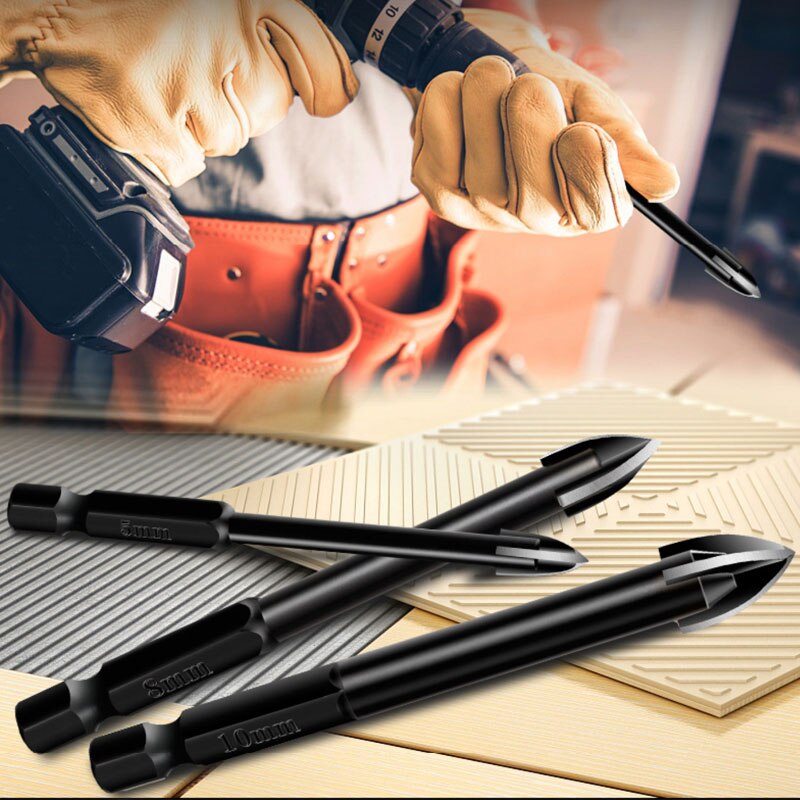 4-12mm Multifunctional Triangle Drill Bit Glass Ceramic Vitrified Brick Full Tile Wall Hole Opener Woodworking Tools Drill Bit