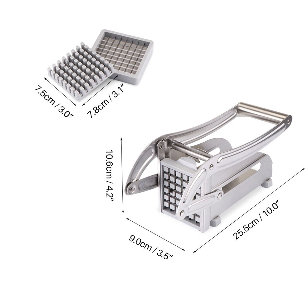 Stainless Steel French Fries Cutters Potato Chips Strip Cutting Machine Maker Slicer Chopper Dicer 2 Blades Kitchen Gadgets