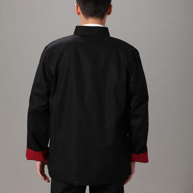 Folk herre bomull lin kampsport kinesisk kung fu reversible klær tai chi uniform mannlige wushu trening sportsklær chaqueta
