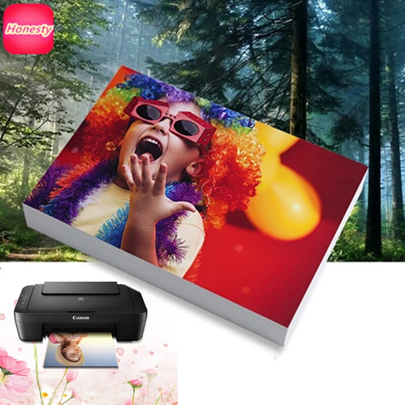 Photo Paper 3R,4R,5R,6R,A7,A6,A5,A4 100 Sheets Glossy Printer Photographic Paper Printing for Inkjet Printers Office Supplies