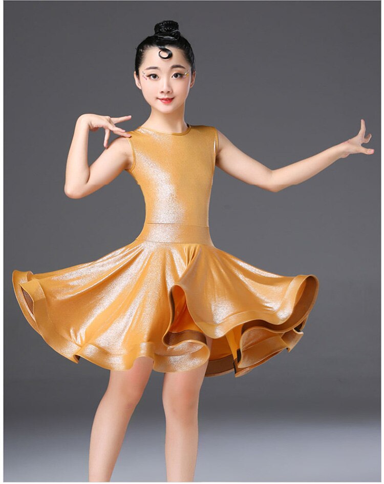 Padrão menina vestido de dança latina para meninas vestido de dança de salão vestido de dança competição crianças samba cha tango