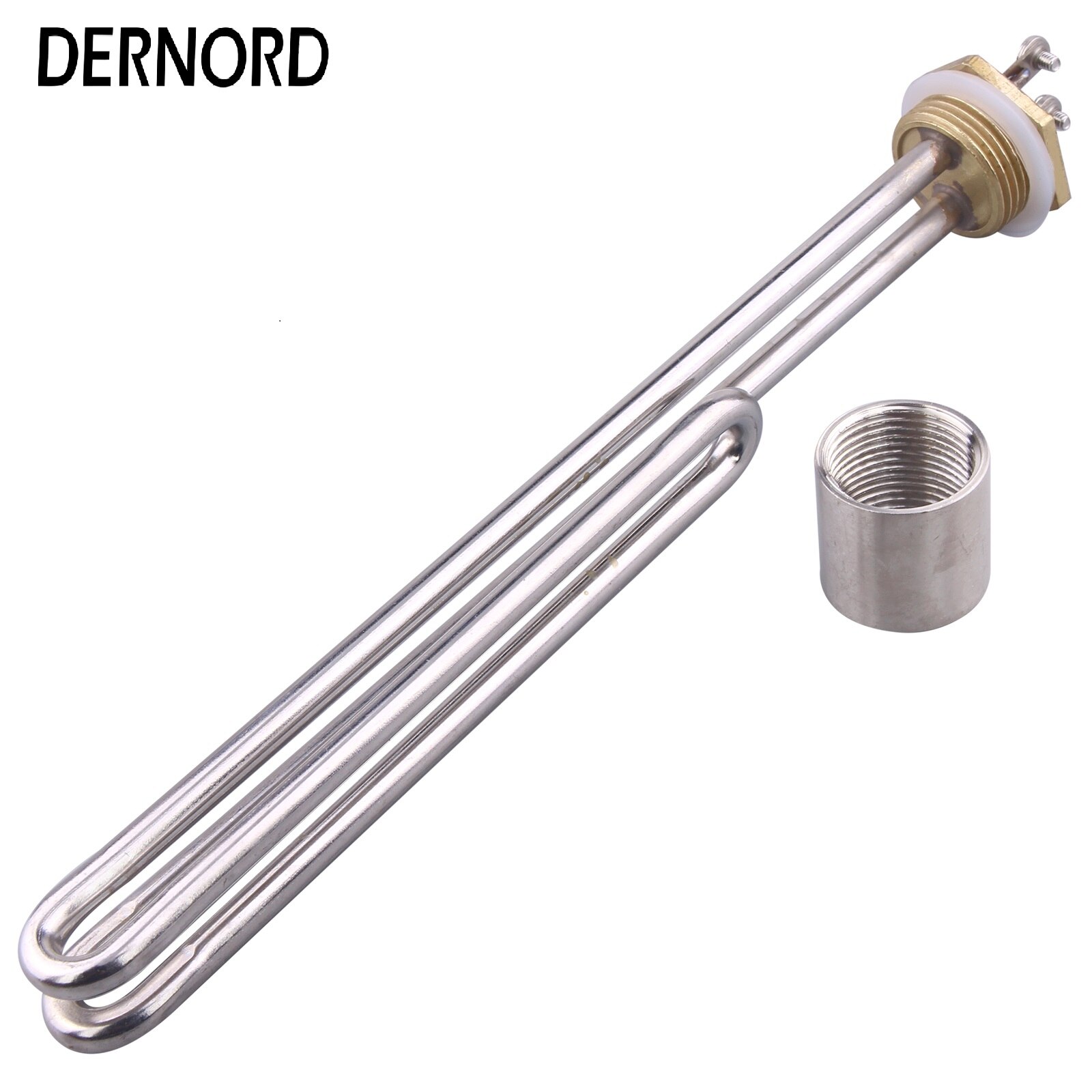 DERNORD Water Heater 220V 2kw 3kw 4kw 5kw Brass Flange 1&quot;BSP / DN25 / 32mm Electrical Fold Back Heater Element Heating Element: 4kw / Grey