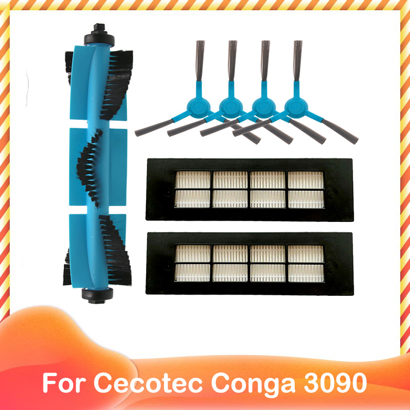 Para Conga 3090/Viomi 1X cepillo lateral de rodillo principal filtro Hepa paño de mopa trapo repuestos de limpiador accesorio de Robot aspirador: Multicolor