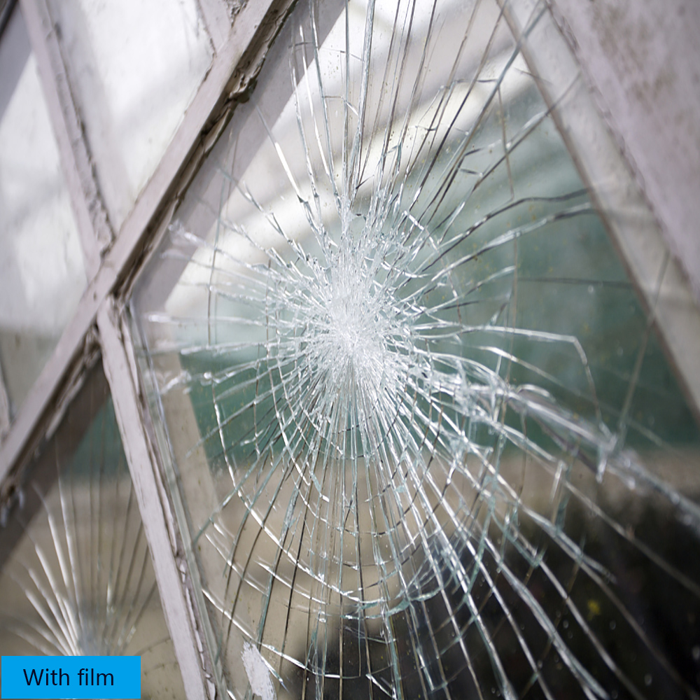 Sunice 2mil Clear Explosion-proof Window Film Shatterproof Safety Glass Film Self Adhesive Film Security Window Sticker for Home