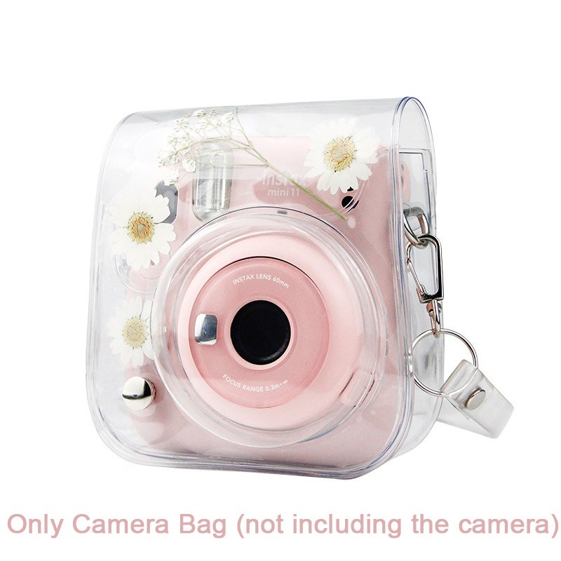 Für Fujifilm Instax Mini 11 9 8 transparent Kamera fallen Schutzhülle Tragen Tasche Abdeckung mit Schulter Gurt: Weiß