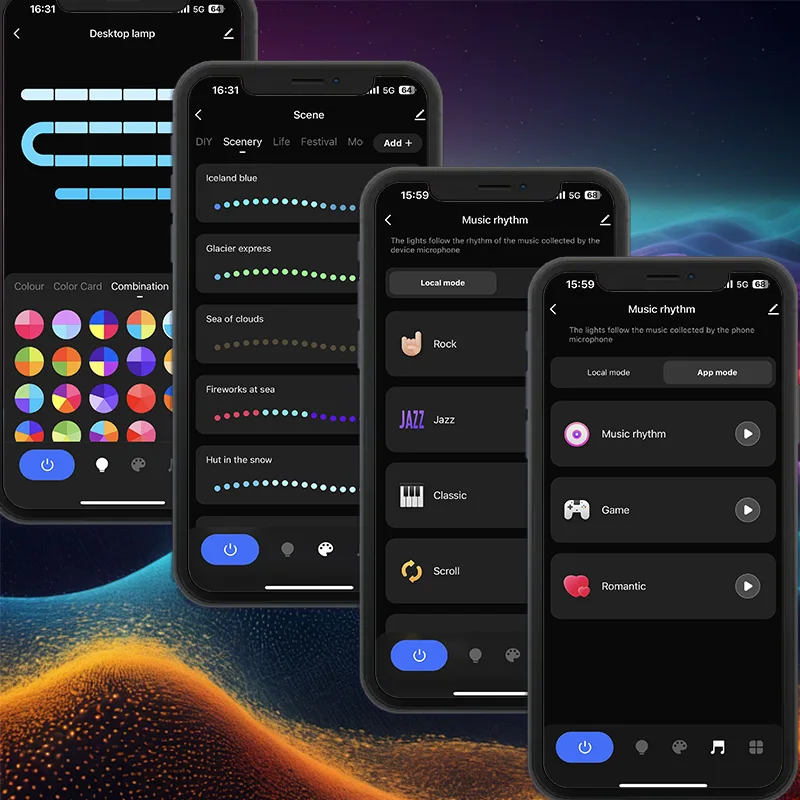 30/55cm RGB rétro-éclairage barre bureau atmosphère lumière LED musique rythme détection décoration lampe jeu chambre Festival veilleuse