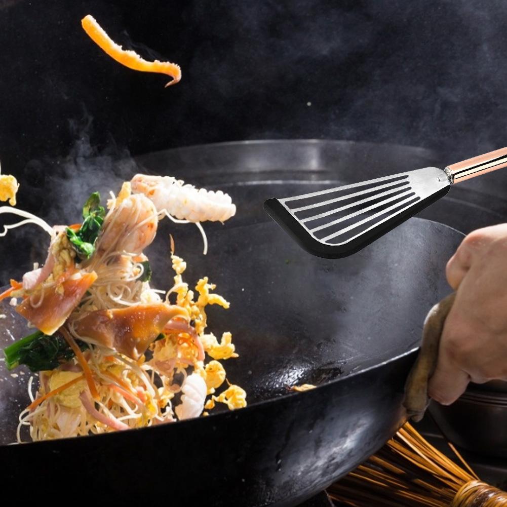 Durable Slotted Spatula Flexible Stainless Steel Spatula with Silicone Top Soft Edge Slotted Spatula Turner #CW