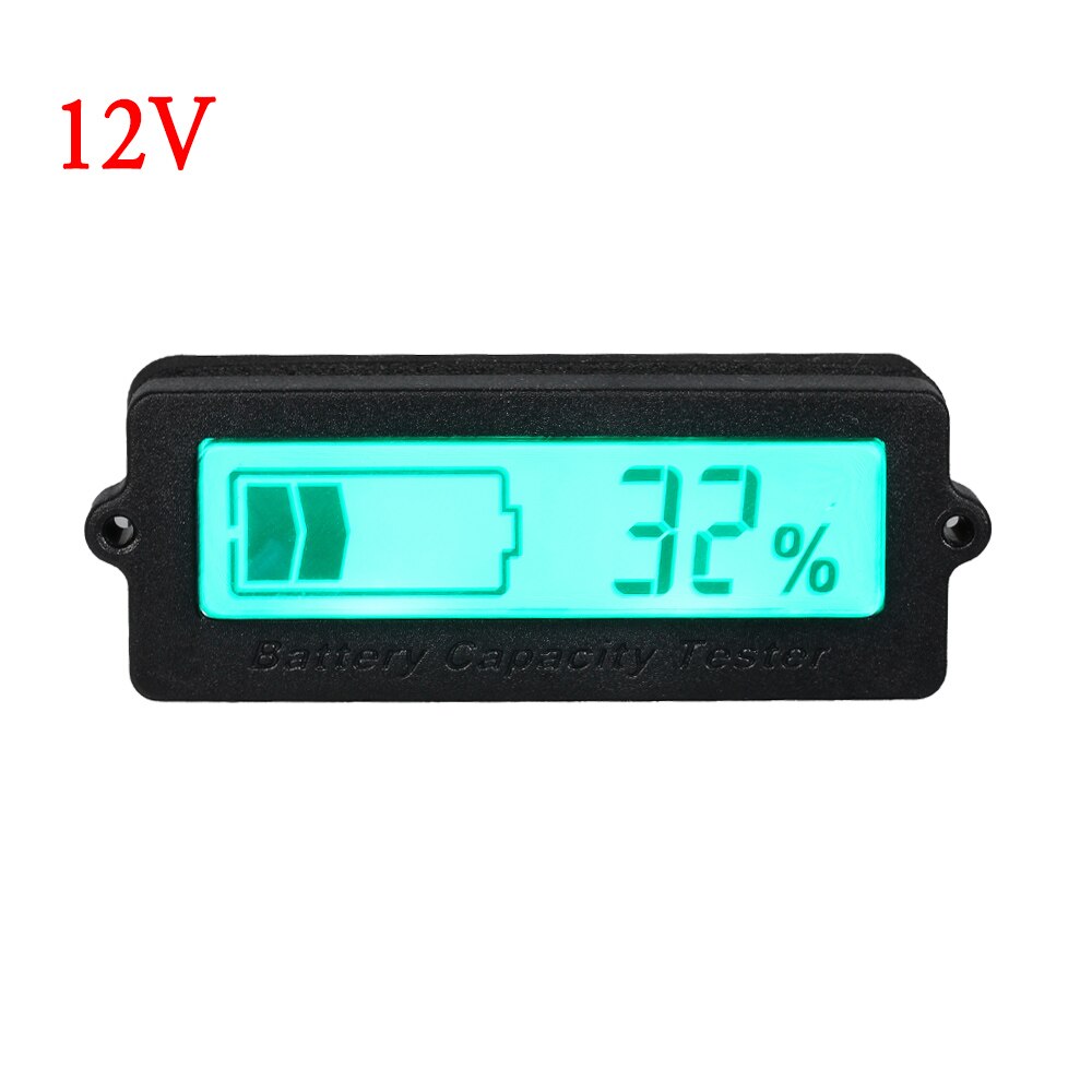 Auto 12V-48V Lead-acid Lithium Blue LCD Voltmeter Meter Car Battery Capacity Analyzer Monitor Motorcycle Tester Indicator: 12V