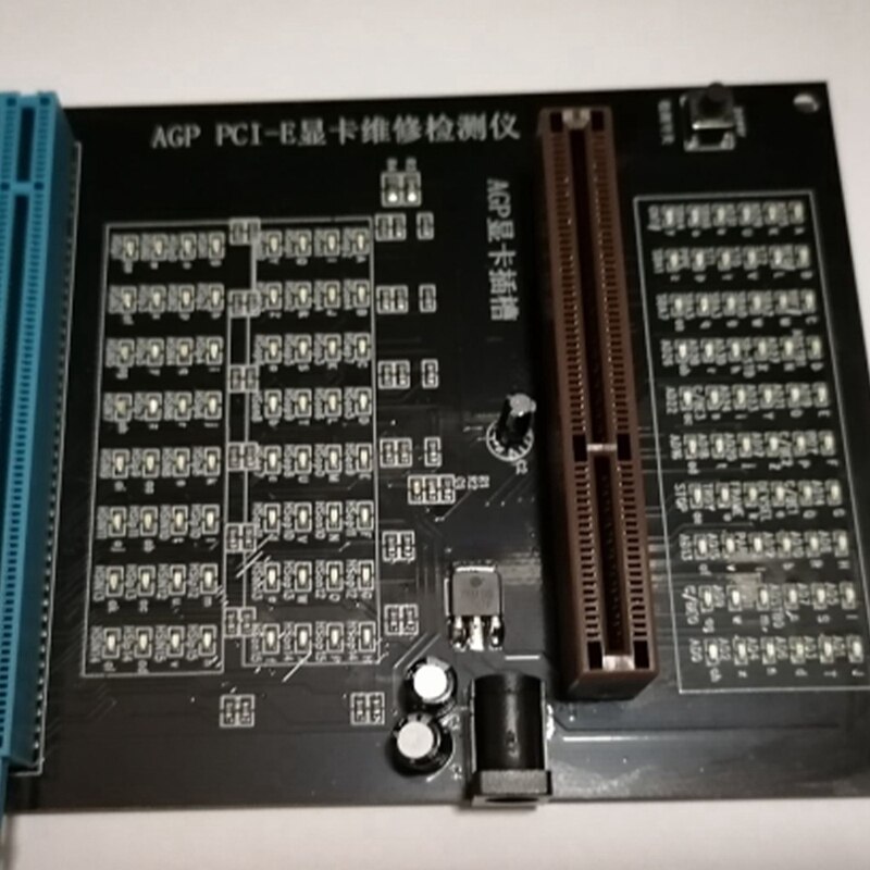GTBL PC AGP PCI-E X16 probador de enchufe de doble uso, imagen de visualización, tarjeta de vídeo, comprobador, herramienta de diagnóstico de tarjeta de imagen