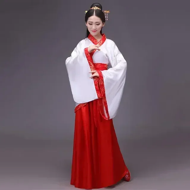 Hanfu Nationale Kostuum Oude Chinese Kostuum Oude Chinese Hanfu Vrouwen Hanfu Kleding Lady Chinese Stadium Jurk: XL / Silver