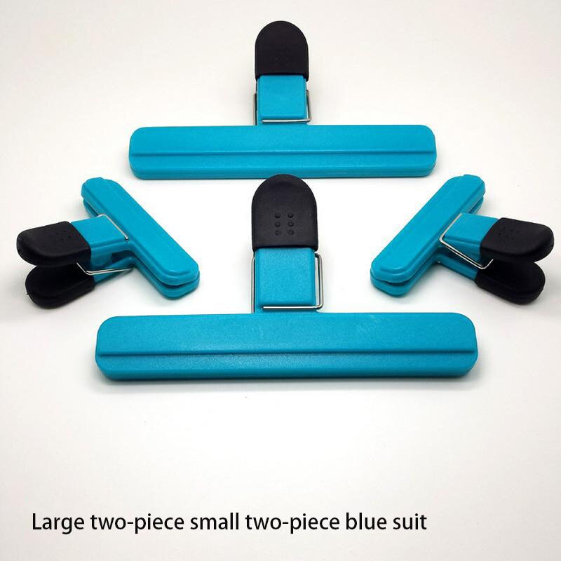 Universal Plastic Food Sealing Bag Clip Fresh Moisture-proof Snack Sealing Clip Postcard File Binder Clip Kitchen Tools: Blue4PC