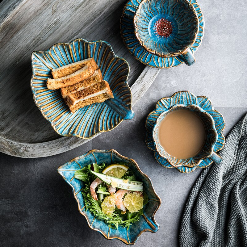 Japansk kop vintage keramisk håndlavet tallerkensæt kaffe sjovt redskab kop taza cafe hjemme drinkware  db60bd