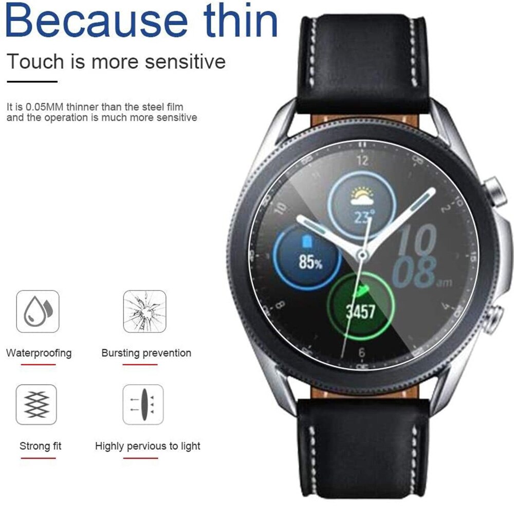 Protector de pantalla ultrafino para Samsung Galaxy watch 3, película protectora de pantalla transparente de 41mm y 45mm, 2 unidades, sin reloj