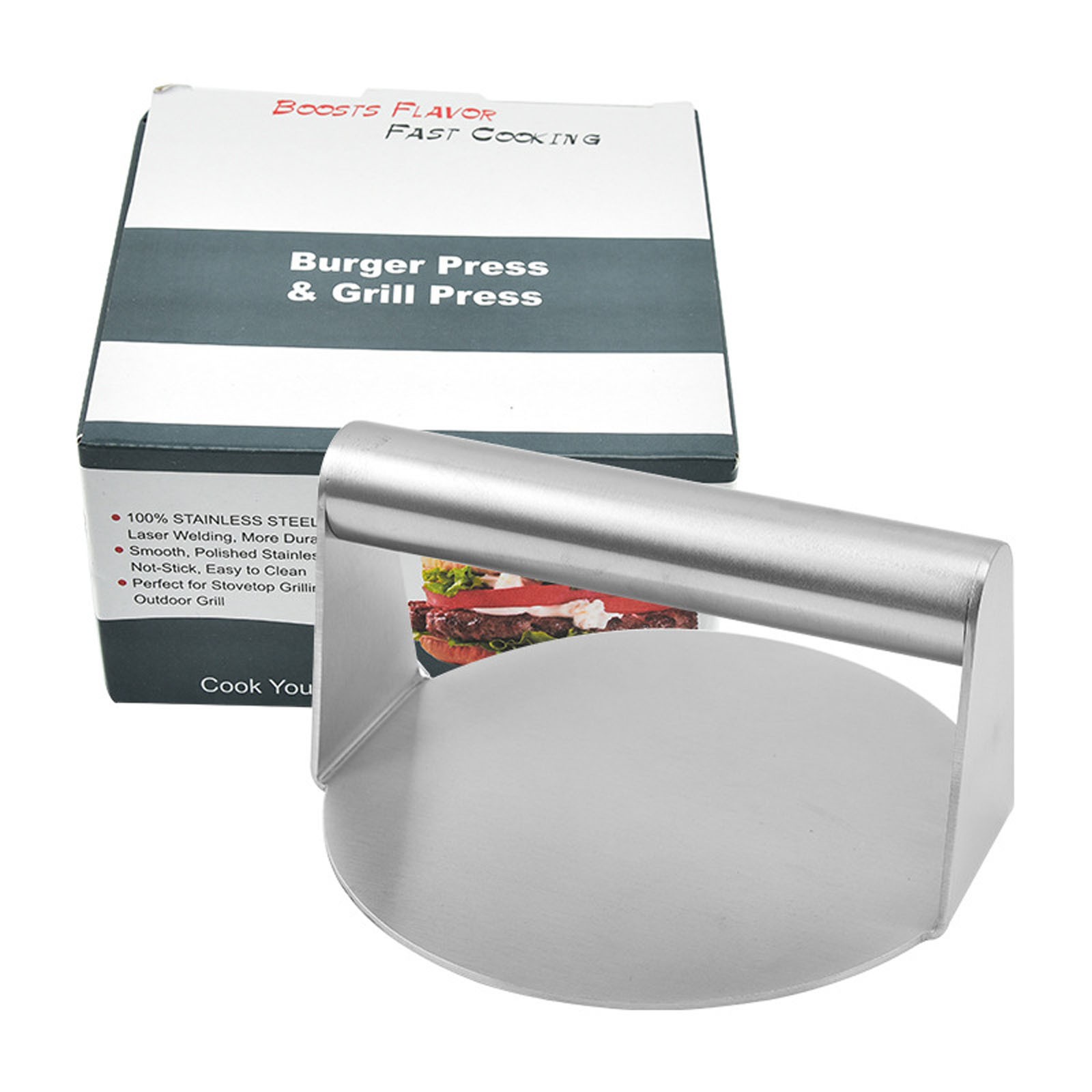 14.4cm Round Hamburger Press Stainless Steel Meat Press Manual Cake Press Burger Meat Compression Tools Kitchen Hamburger Tool