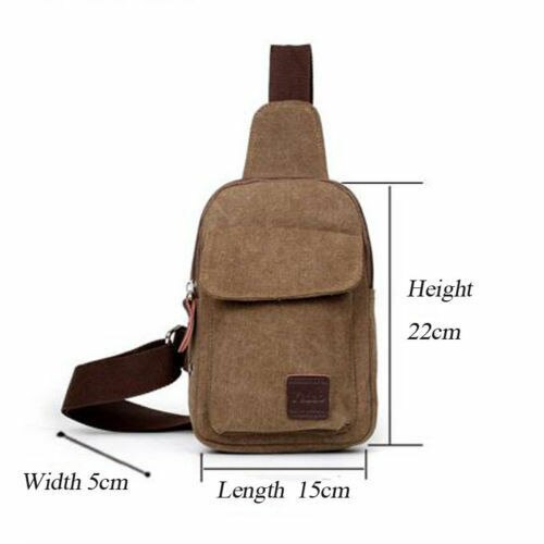 Mannen Kleine Borst Sling Bag Reizen Wandelen Cross Body Messenger Schouder Effen Canvas Heuptas