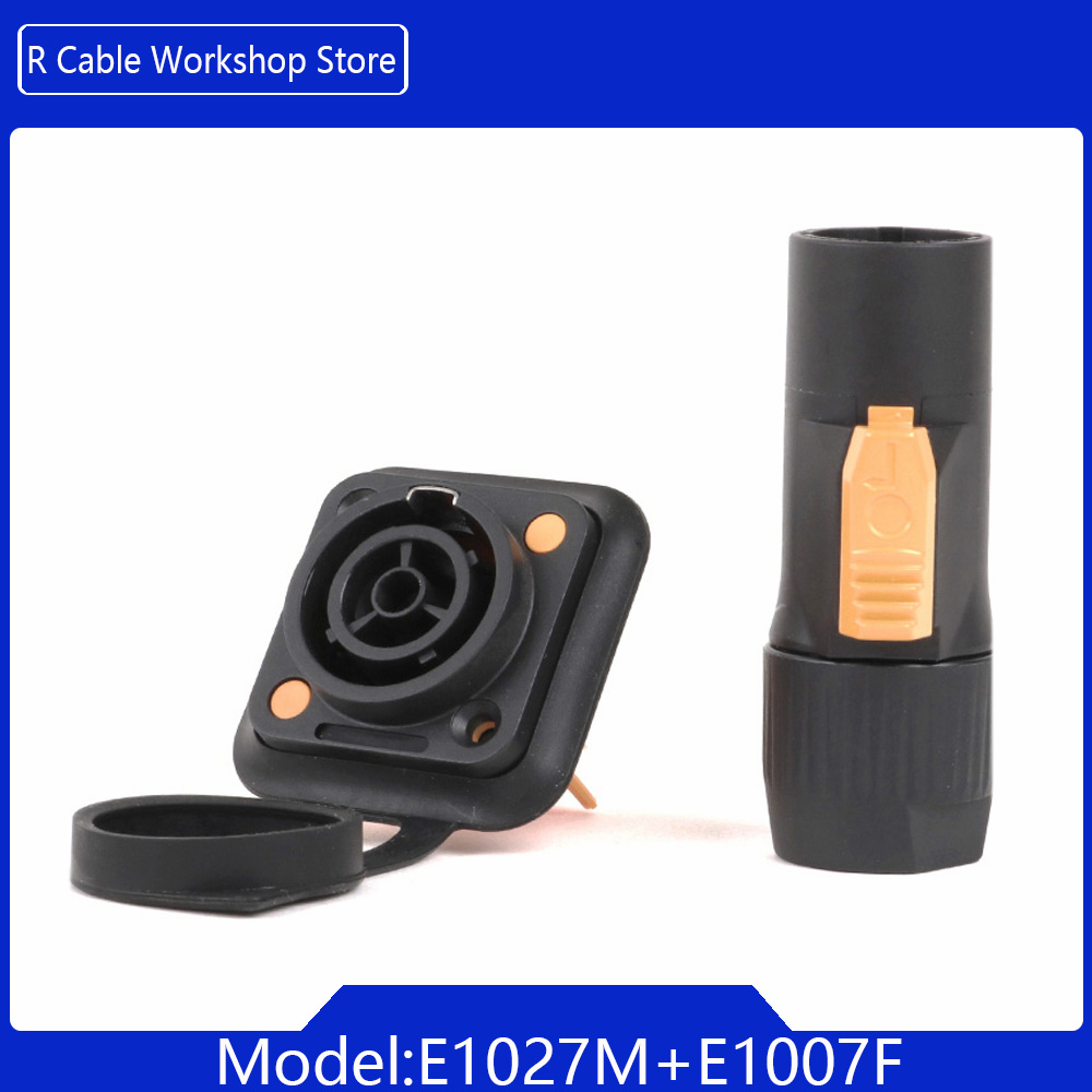 2pcs 3Pins IP65 Waterproof Locking Powercon Connector 20A 250V Power Male Plug or Female Chassis Socket Connector: Silver