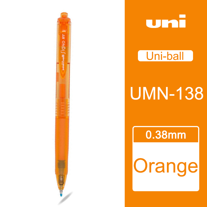 1 Piece Mitsubishi Uni-ball Signo RT retractable gel pen pena warna gel Pen Ultra Fine UMN-138 made in Japan: Orange