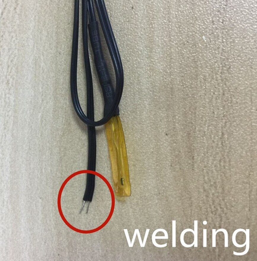 NTC Thin Film Thermistor Temperature Sensor 10K 1% 3435 Length 0.5m 28# PVC Parallel: welding