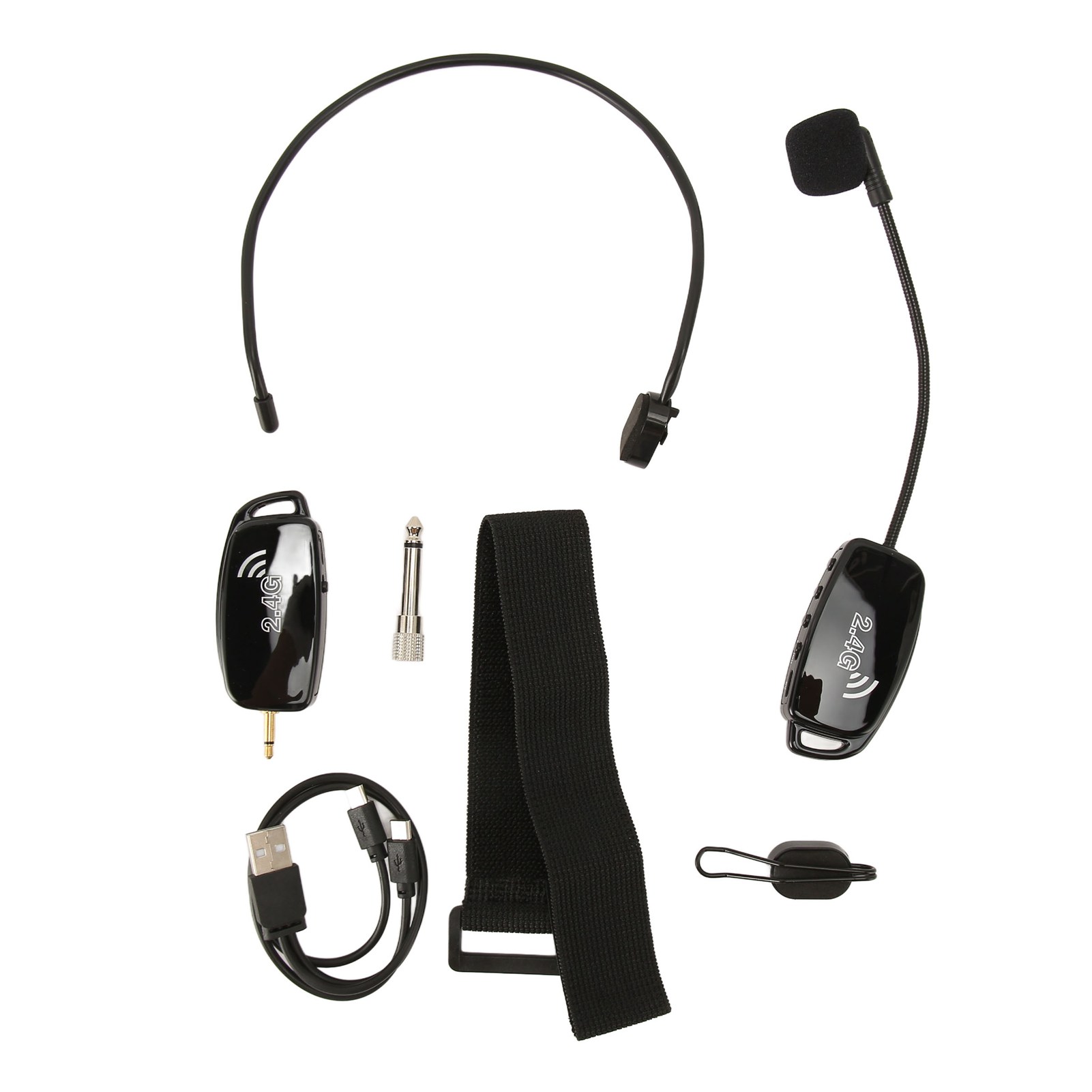 Erhu Microphone 2.4G Wireless Noise Reduction Violin Microphone Pickup with 3.5mm to 6.35mm Adapter for Audio Equipments