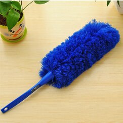 Zachte Microfiber Cleaning Duster Dust Cleaner Handvat Veer Statische Anti Magic Household Cleaning Tools: Blauw