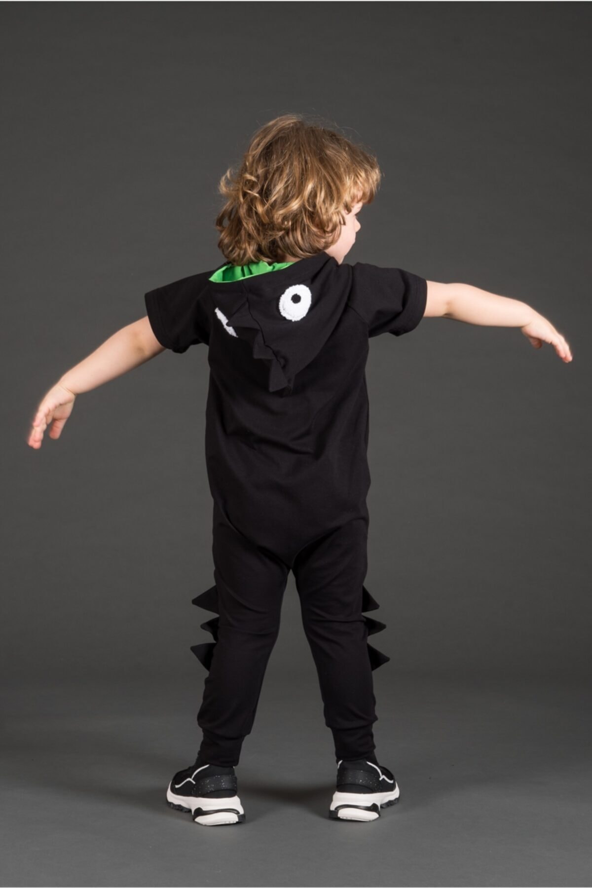 Kids Black Dıno Jumpsuit