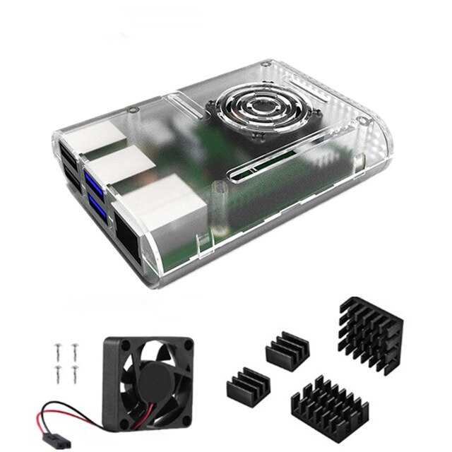 Voor raspberry  pi 4 behuizing raspberry pi behuizing met koelventilator raspberry  pi 4 koellichaam voor raspberry  pi 4 model b  pi 4b pi 4: Transkit