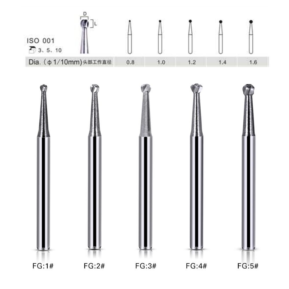 10Pc/Dozen Dental Fg Ronde Burs Boor Wolfraam Tandheelkundige Hardmetaalfrezen Dia-Boren Voor Hoge Snelheid Handpiecess medium Tandarts Gereedschap
