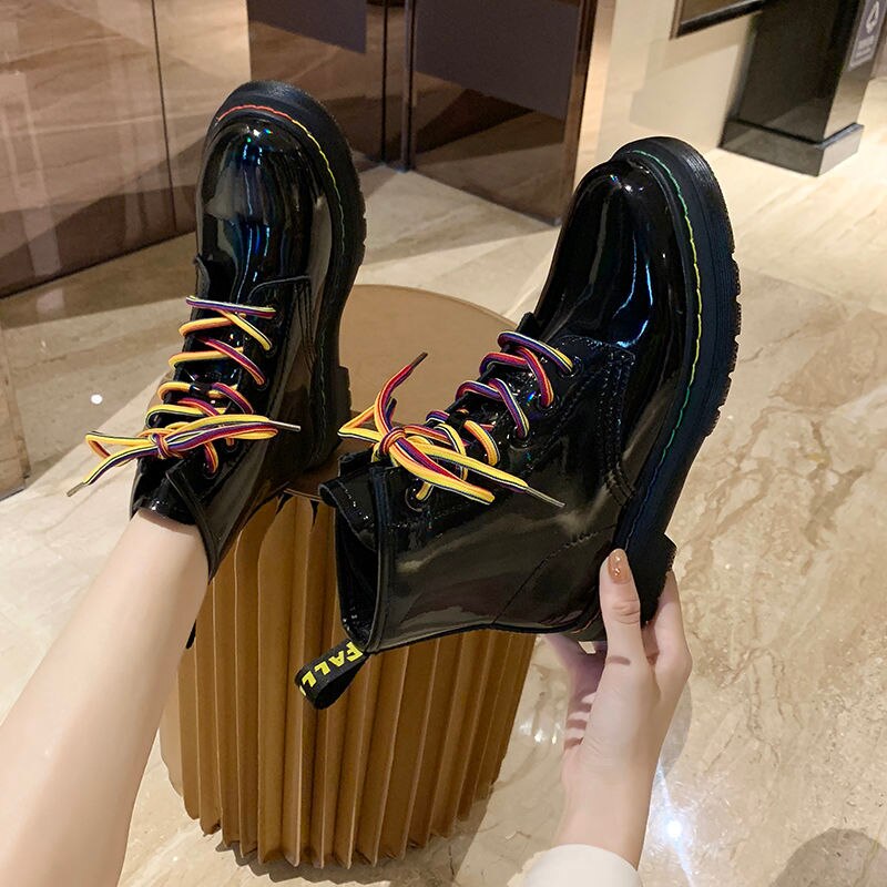 Bottines à semelle épaisse pour femme, chaussures d'hiver chaudes, décontractées, à la , pour le bureau