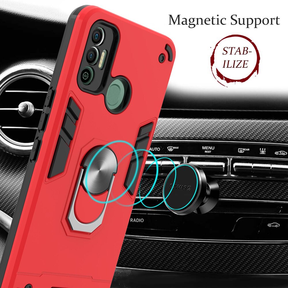 Hybrid Ring Holder Armor Case For TECNO SPARK 7 Case Spark 6 Go Shockproof Kickstand Cover Camon 17 Pro Pova 2 Phone Cases Funda