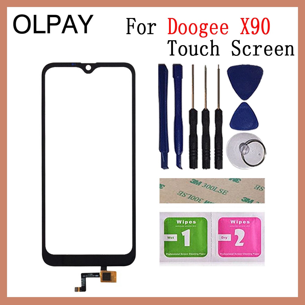 6.1 '' inch 100% novo para Doogee X90 Touch Screen Digitizer Para Doogee X90L Touch Panel Sensor Touchscreen Ferramentas de vidro frontal