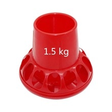1 Pcs Poultry Feeding Tools 1.5Kg Red Plastic Chicken Feeders Quail Feed Bucket Poultry Farming Tools