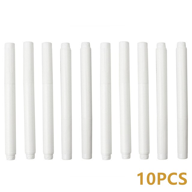 1Pcs White Liquid Chalk Marker Pen Used On Glass Windows Chalkboard Erasable Blackboard Pen Liquid Ink Pen Dust-Free Chalk: 10PCS White Pen