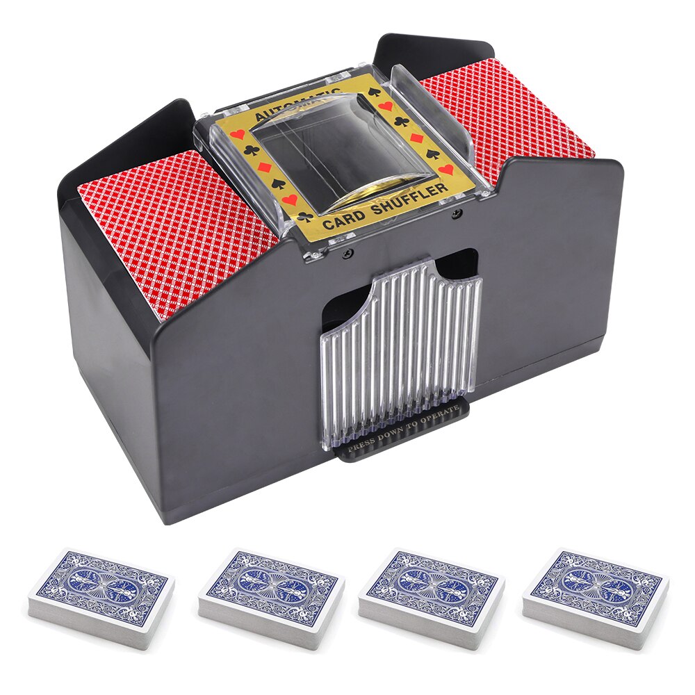 Automatisk poker kort shuffler elektronisk poker kort blande maskine batteridrevne kort spilleværktøj til casino poker: Til 4