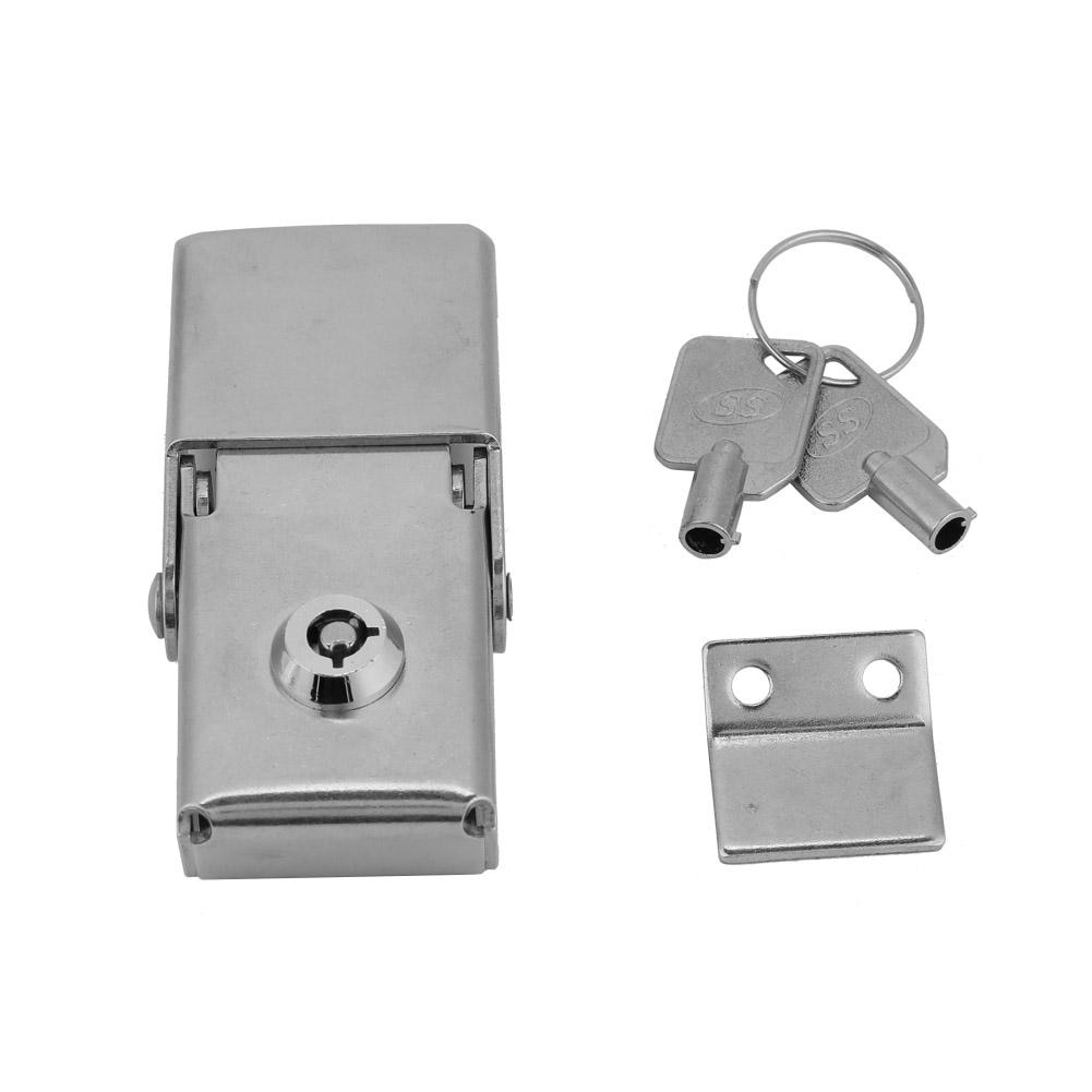 Stainless Steel Concealed Toggle Latch Safety Catch Key Lock Hasp Spring Loaded Hardware Tools .