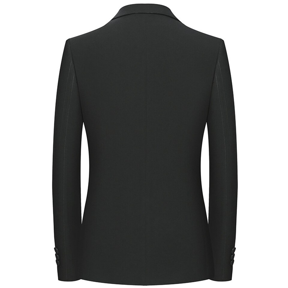 Easy Care Anti-shrink Slim Man Suit Jacket Male Formal Business Spring Single Breasted Black Men Blazer