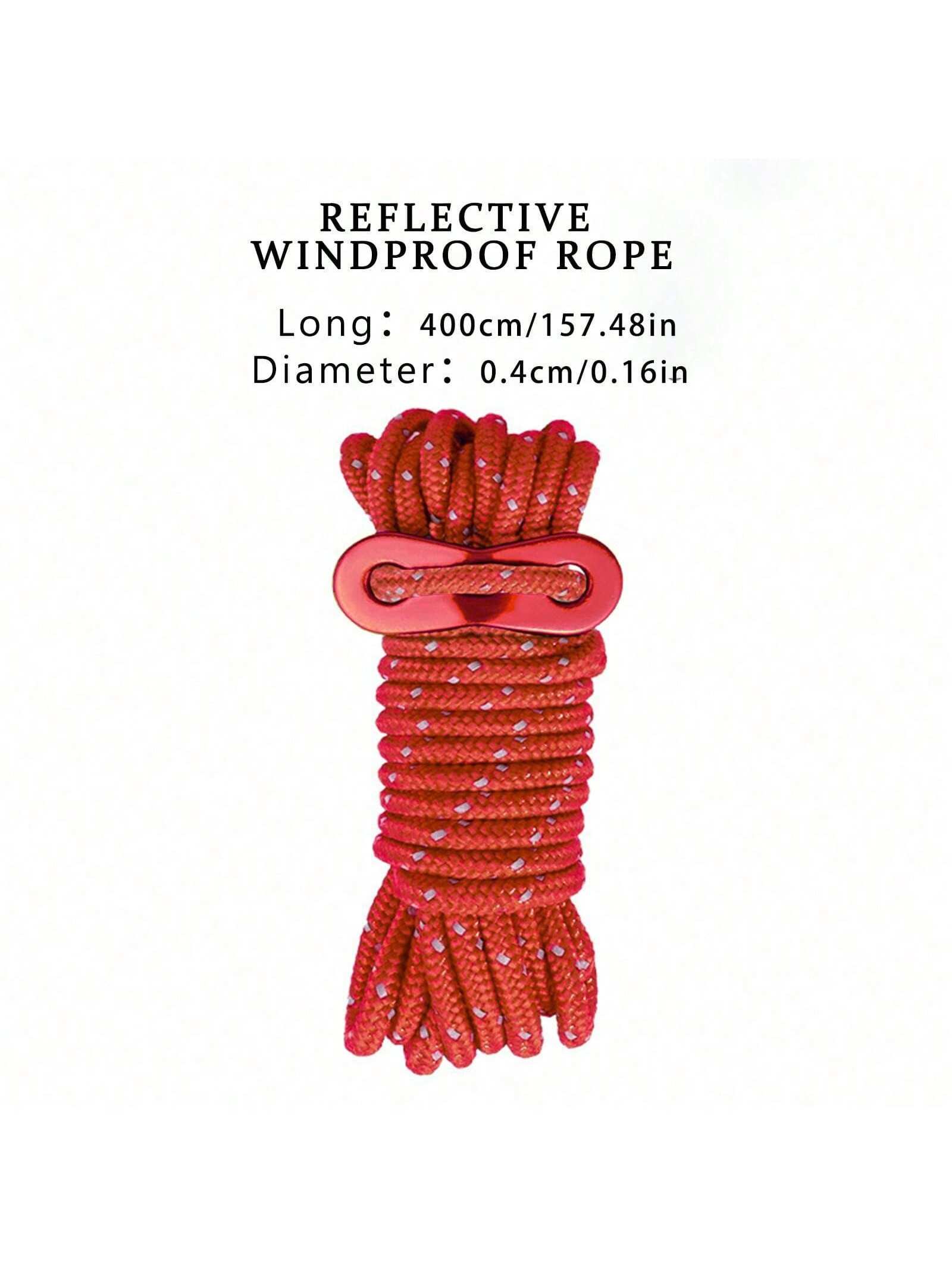 Cordes de tente extérieure, cordes réfléchissantes, cordes d'auvent, cordes coupe-vent renforcées avec boucles pour assurer la sécurité des accessoires de Camping
