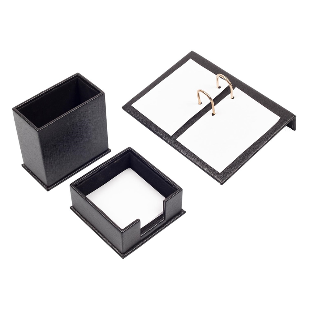Triple Desk Set/Pen Box, Calendar Holder, Note Paper Holder (Desk Organizer Office Accessories Desk Accessories)