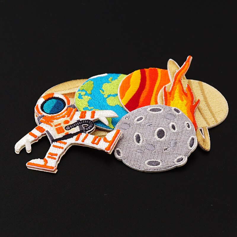 Stickerei buiter, Astronaut Kosmonaut planeten stickerei Patch zuschuss Patch See DIY Es durch Hand