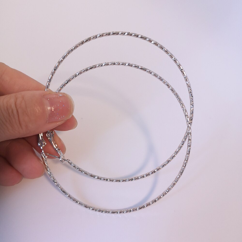 BLIJERY Glanzende Twisted Grote Hoepel Oorbellen voor Vrouwen Sieraden Basketbal Brincos Temperament Ronde Cirkel Oorbellen Boucles d'oreill: Puur Goud Kleur