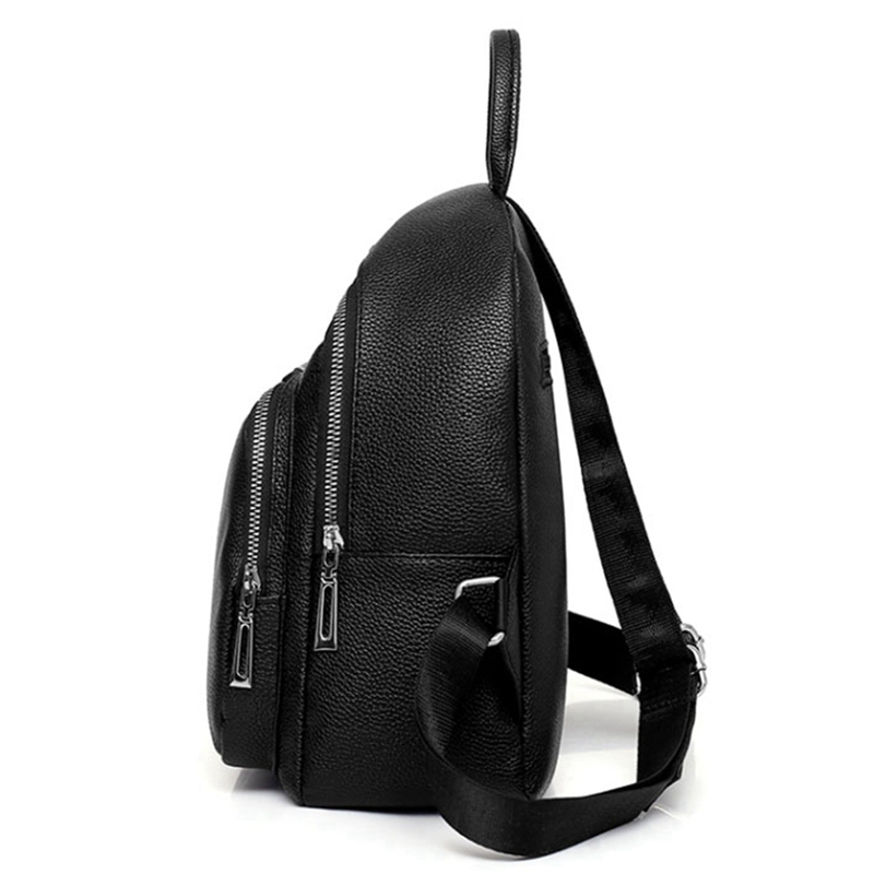 Dames Rugzak - Patchwork Leren Schooltas - Casual Daypack met Klinknagel Decoratie