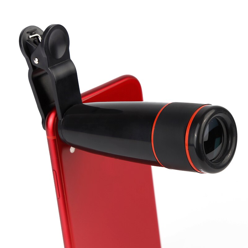 Phone Lens Fisheye 12x Zoom Optical Wide Angle Macro Lens HD Phone Camera Lens For IPhone 8 7 6S Plus Xiaomi