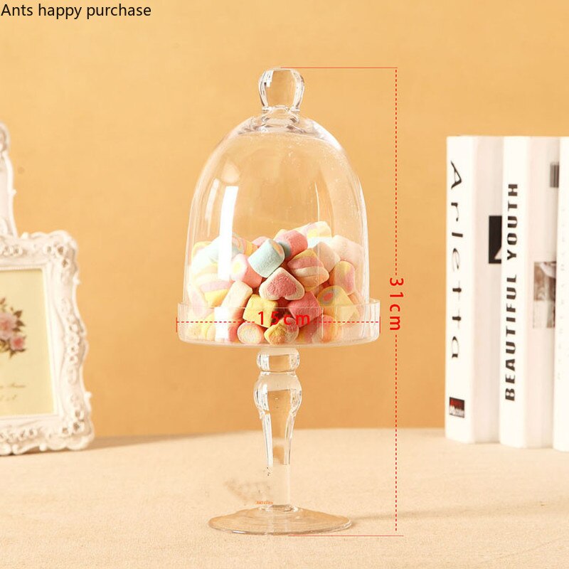European Transparent Glass Storage Tank with Lid Household Glass Candy Jar Decorative Wedding Banquet Decorative Candy Bottle