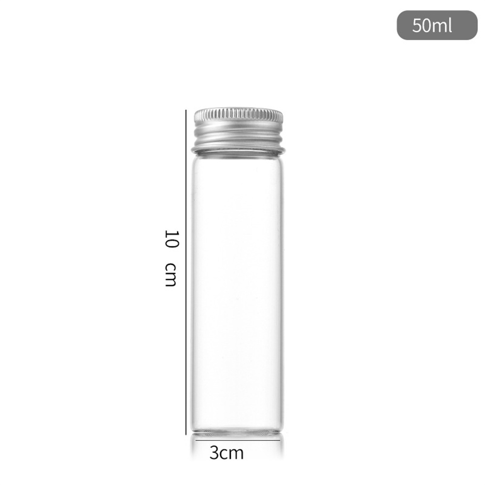 10/20/30/50Ml Clear Glazen Fles Met Aluminium Schroefdop Kleine Potjes Lege Navulbare Flesjes Monster Cosmetische Container Reisset