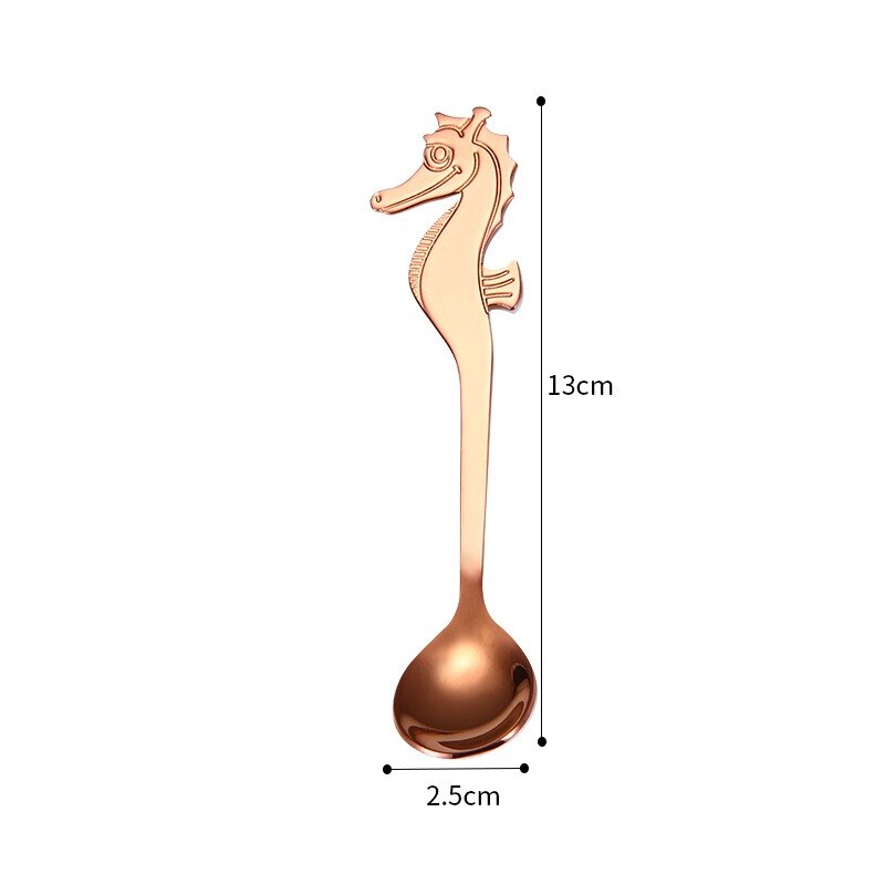 Cuillères à thé en acier inoxydable | Cuillère à café en acier inoxydable, cuillères à thé hippohorse mélange de cuisine, cuillère à tasse suspendue couverts à boire chauds: 7