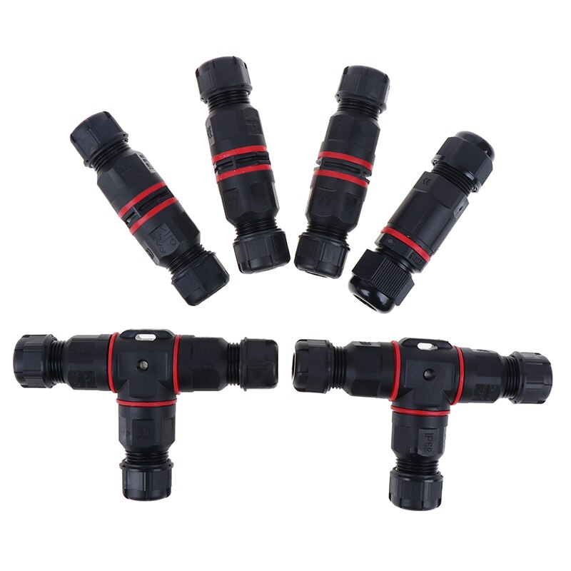 IP67/IP68 Waterproof connector T Shape 2/3Pin Cable Wire Gland Sleeve connector quick connect waterproof connector