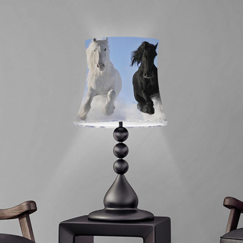 Abat-jour en tissu imprimé cheval, Style nordique moderne, abat-jour de Table de chambre à coucher, couverture de lampe murale/de sol, deux tailles: YY4372HSS